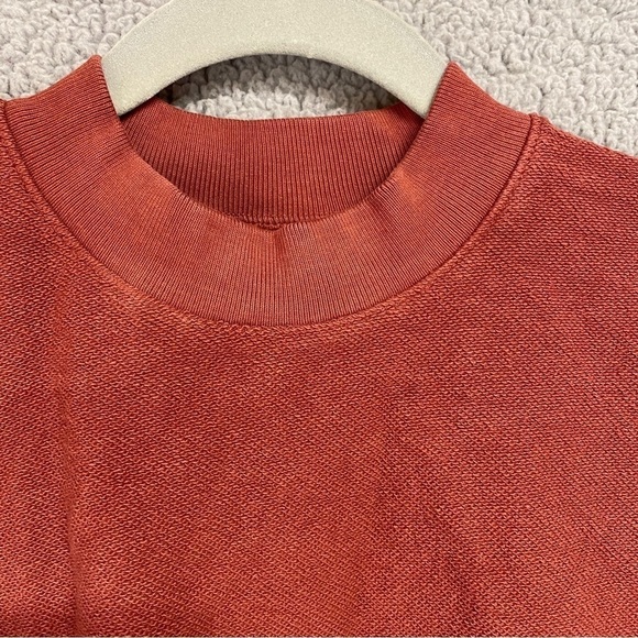 Madhappy Inside Out Cropped Brick Red Crew Neck Pullover Sweatshirt Sz XS - Picture 2 of 9